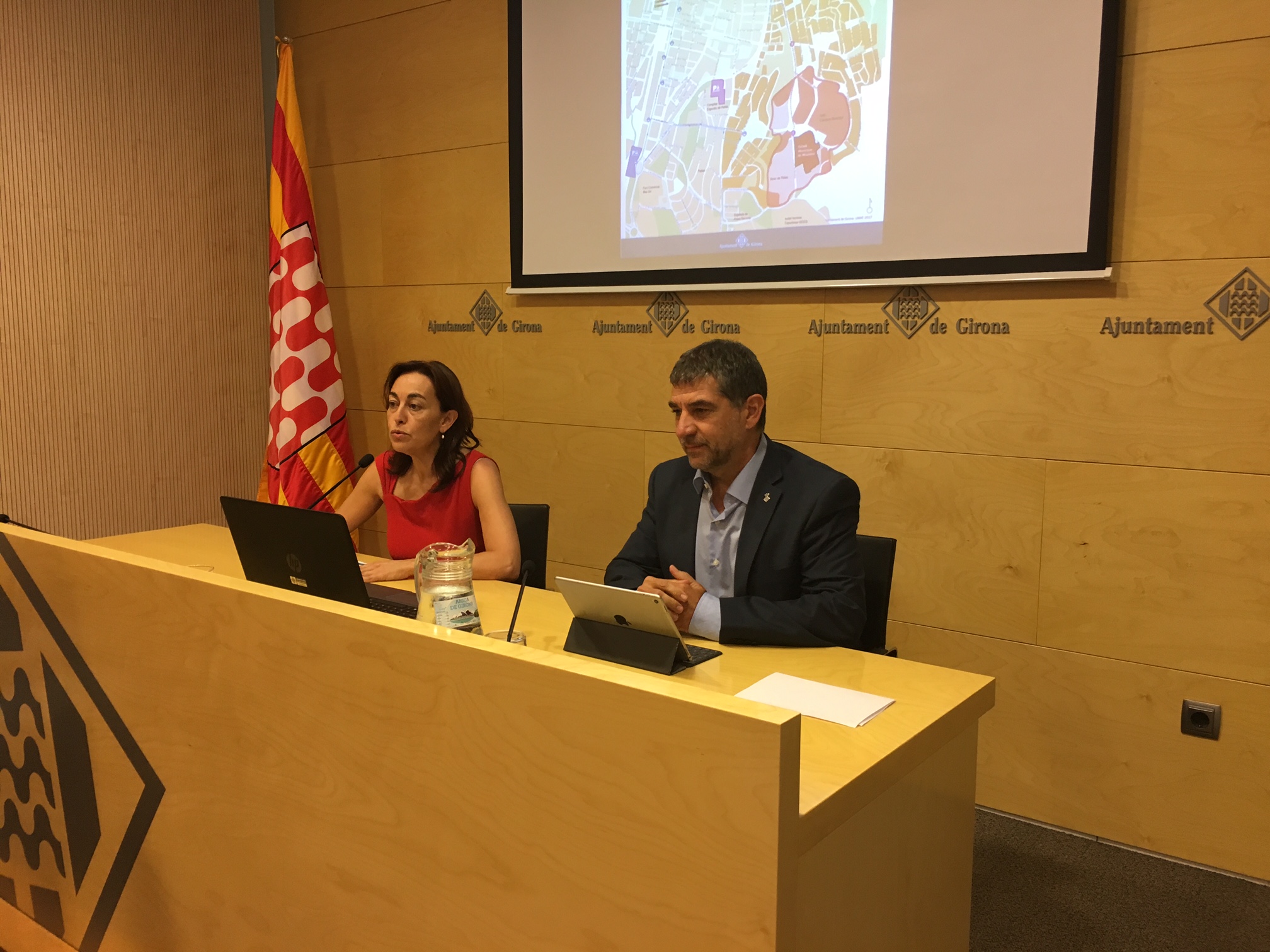 Sílvia Paneque a la roda de premsa de presentació del dispositiu de seguretat pels partits del Girona F.C.